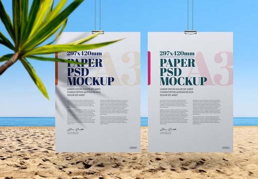 Beach Scene Poster Mockup 
