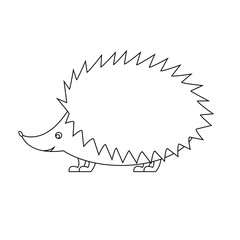 hedgehog on a white background. hedgehog flat line vector icon isolated. simple illustration of cute hedgehog, cartoon character