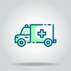 Fototapeta premium ambulance icon or logo in twotone 