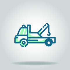 tow truck icon or logo in  twotone
