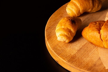 croissant on wood