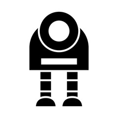 simple robot icon, silhouette style