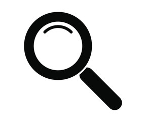 Vector illustration of search icon, magnifying glass, find symbol on isloated white background.