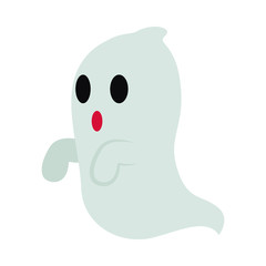cartoon ghost icon, flat style