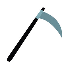 halloween concept, scythe ax icon, flat style