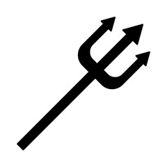 halloween trident icon, silhouette style