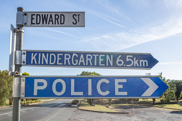 street sign in rural Queensland 