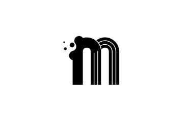 Initial Letter M Overlap Linear Bold Monogram Dots Logotype