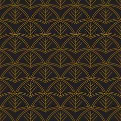 seamless pattern golden color with dark background ornamental decoration template vector