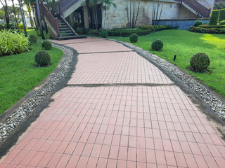 Stone walkway texture grunge style background.