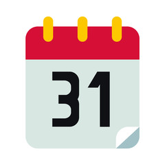 halloween concept, calendar with halloween date icon, flat style