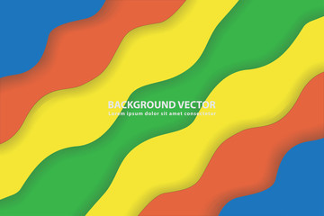 colorful paper cut design waving style vector background