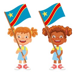 Democratic Republic of the Congo flag in hand set