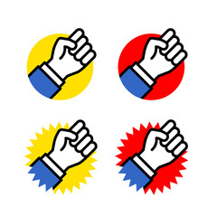ガッツポーズのアイコン4種類セット