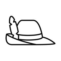 bavarian hat icon, line style