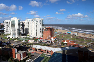 Naklejka premium The waterfront buildings are a special attraction in Punta del Este