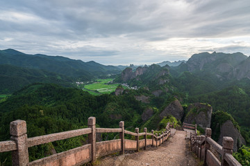 The natural scenery of Hunan Province, China, the green background picture, the famous Danxia landform.