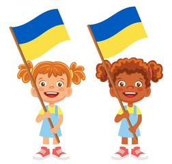 Ukraine flag in hand set