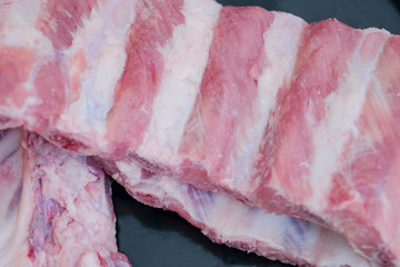 Fresh and Raw Pork Rib Slice