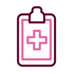 medical report icon, half line half color style