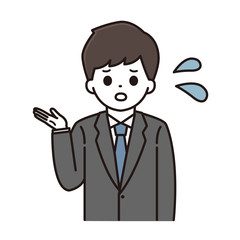 案内をするビジネスマンのイラスト