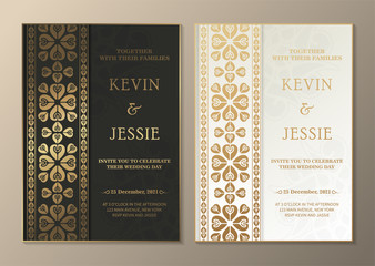 Luxury vintage golden vector invitation card template
