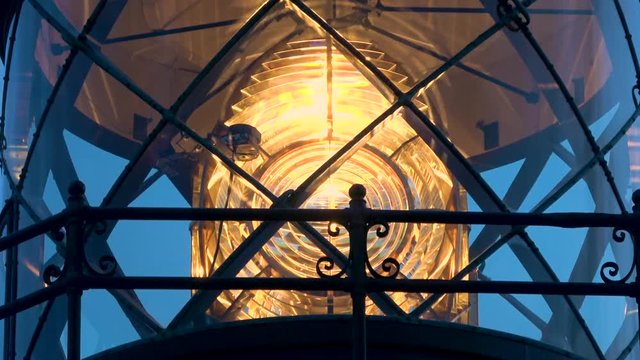 Zoom out shot of Cabrillo Lighthouse in Mendocino, California