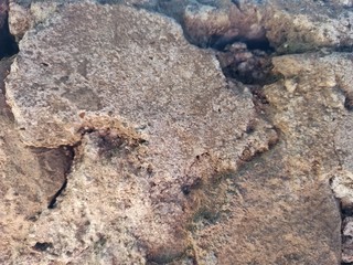 Strong, reliable foundation, antique masonry. Large rough stones of various shapes