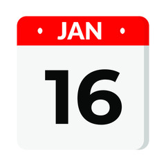 16 January Calendar icon