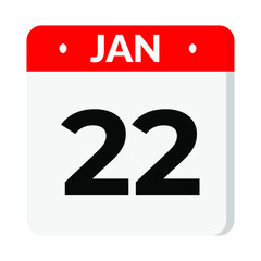 22 January calendar icon