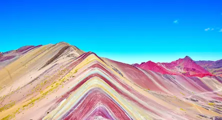Papier Peint photo autocollant Vinicunca Rainbow Mountain in the Cusco region Peru