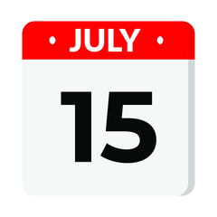 15 July calendar icon