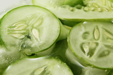 Fototapeta premium Cucumber water with ice