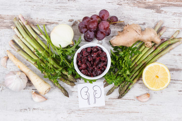 Natural food for healthy kidneys. Nutritious eating as source vitamins