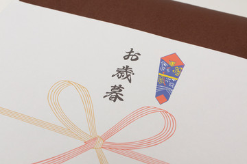 Fototapeta premium お歳暮,ギフト,お礼,挨拶,年末,箱,茶色,白,贈り物,熨斗