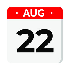 22 August calendar icon
