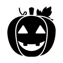 halloween pumpkin icon, silhouette style