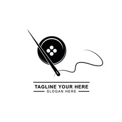 retro tailor logo design. Tailor Shop logo icon. buttons, needle icon.