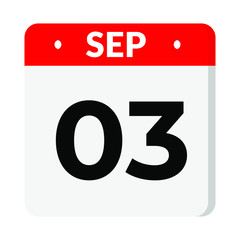 03 September calendar icon