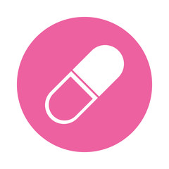 medication capsule icon, block style