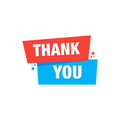 Vector Flat Thank You Label