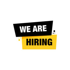 Vector Flat We Are Hiring Label