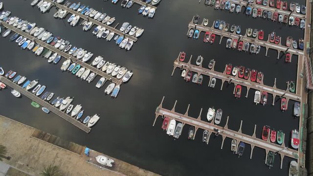 Harbour in Ferrol, beautiful city of A Coruna. Galicia,Spain. Aerial Drone Footage