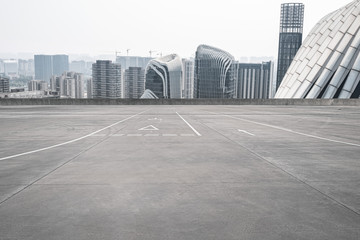 Fototapeta premium A platform on the facade of a modern building