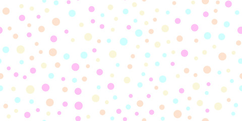 Seamless pattern with random colorful dots on white background. Vector