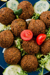 Falafel dish, chickpea balls vegan food