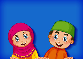 Muslim children cartoon character