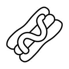 hot dog icon, line style