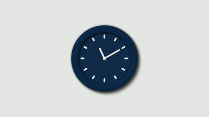 Amazing aqua dark counting down clock icon on white background,12 hours clock icon