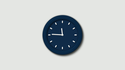 Amazing aqua dark counting down clock icon on white background,12 hours clock icon